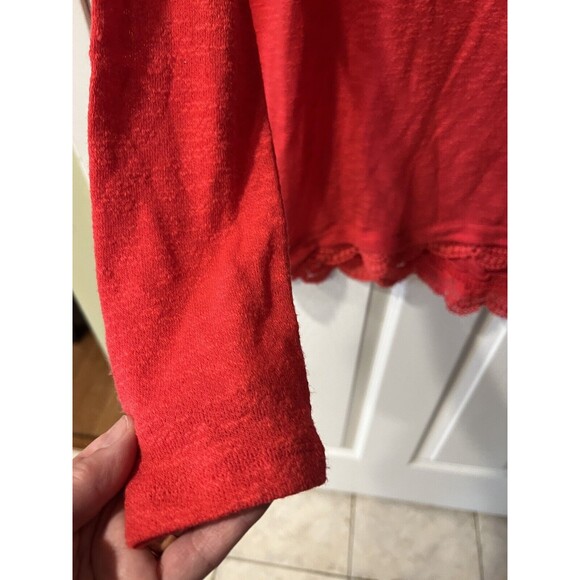 Bethany Mota Top womens L Pullover Knit Crochet Scalloped hem V-Neck New - Picture 4 of 8